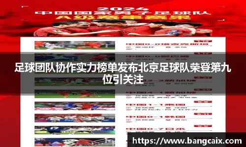 足球团队协作实力榜单发布北京足球队荣登第九位引关注