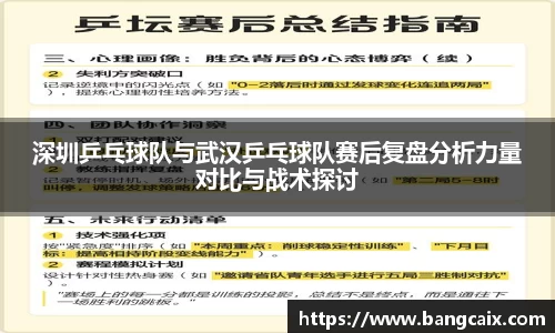 深圳乒乓球队与武汉乒乓球队赛后复盘分析力量对比与战术探讨